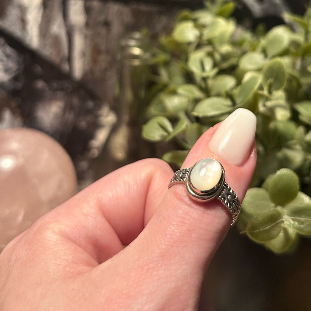 Cats Eye Gemstone On Solid Silver 925 Ring Band - image 3